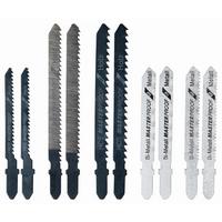 Stichsägeblätter 10-Tlg. Aus Stahl für Bosch, AEG, Metabo - Silberfarben/Schwarz, KONVENTIONELL, Metall