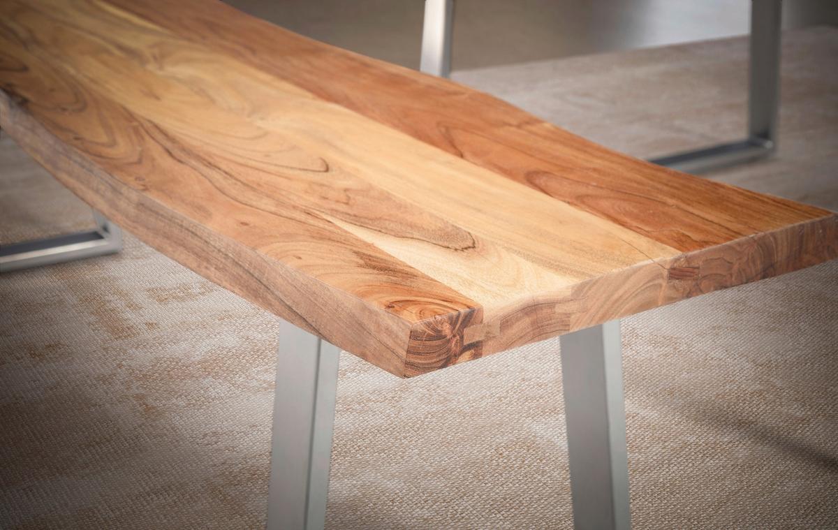 Sitzbank Wl7.296 - Chromfarben/Akaziefarben, MODERN, Holz (180/45,5/40cm) - MID.YOU
