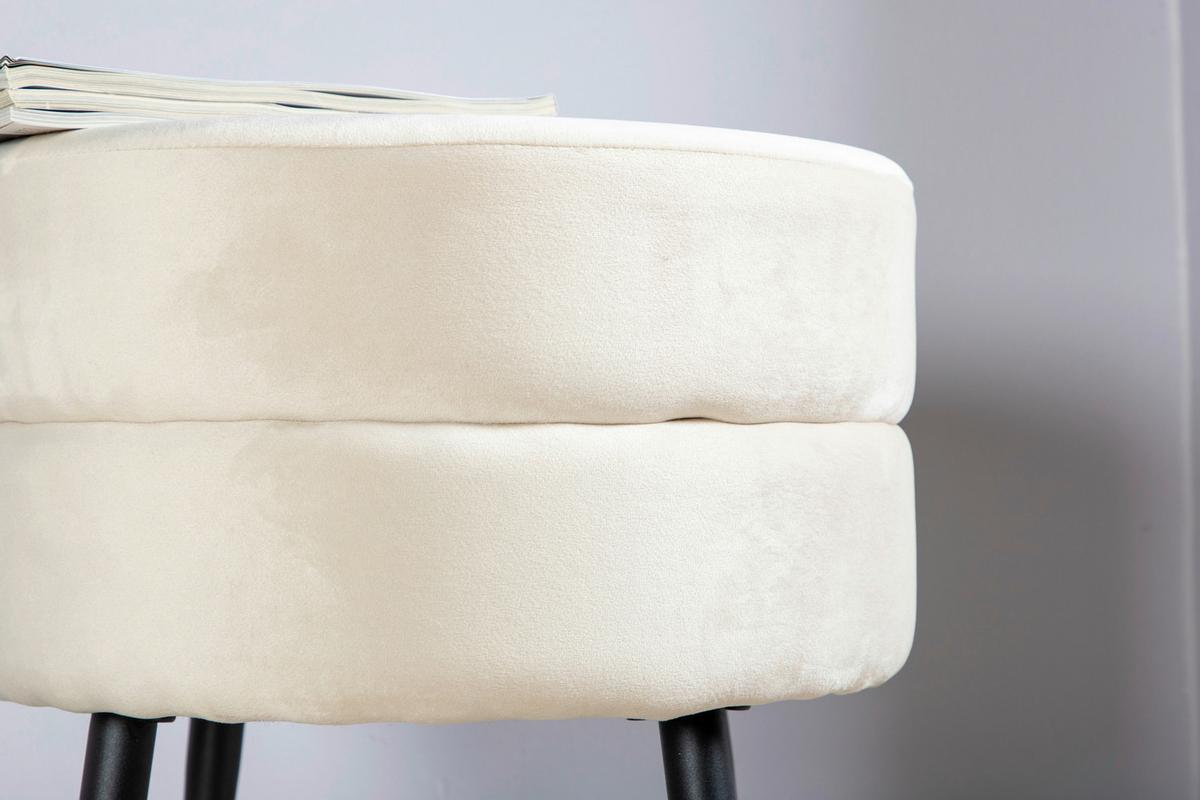 Hocker Pot - Beige/Schwarz, Design, Textil/Metall (40/40/40cm) - Livetastic