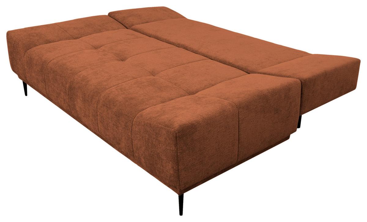 Schlafsofa Malpenza Rostfarben B: 199 cm - Rostfarben/Schwarz, Trend, Textil (199/91/110cm)