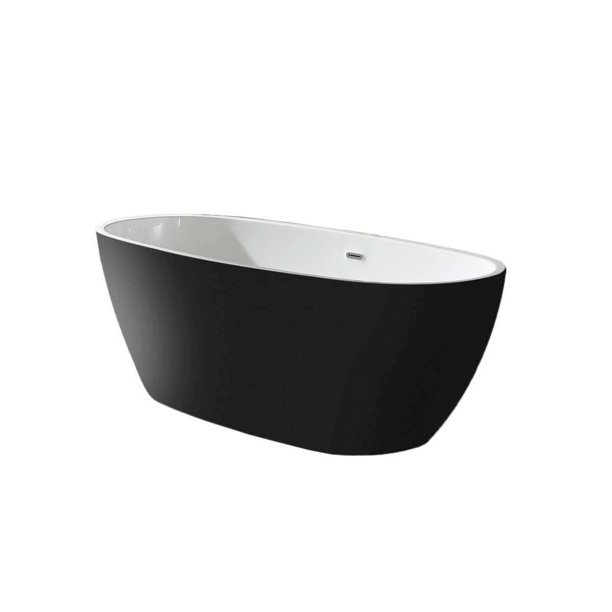 Badewanne Freist. Badewanne Manhatten - Schwarz/Weiß, KONVENTIONELL, Kunststoff (170/80,6/60cm) - Sanotechnik