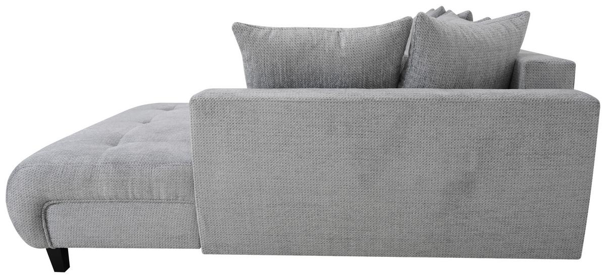 Ecksofa Mendoza New Chenille Grau, Lf: 125x241cm - Schwarz/Grau, KONVENTIONELL, Textil (309/197cm) - Ondega