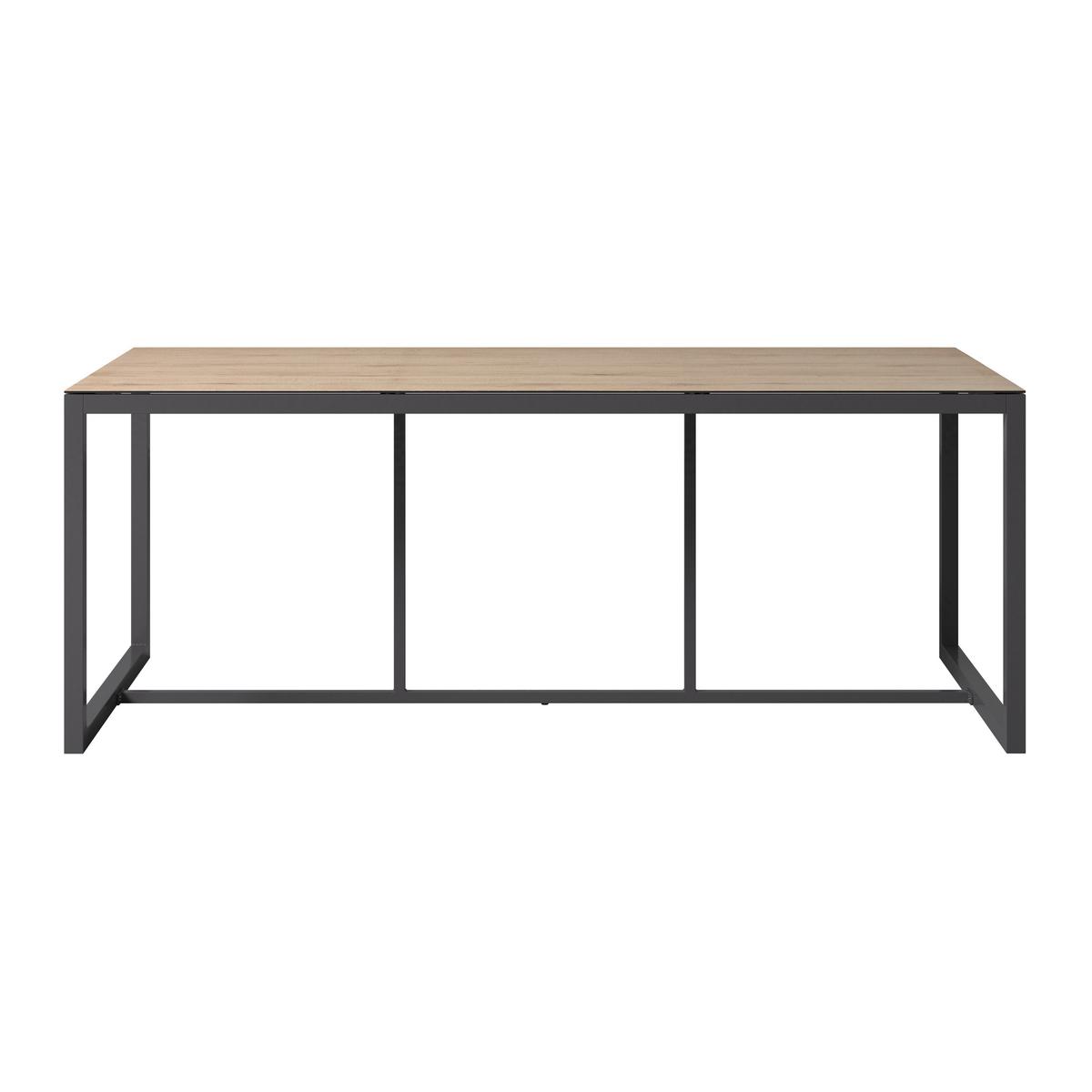 Gartentisch Sorrent - Anthrazit/Naturfarben, MODERN, Glas/Metall (200/76/90cm) - Beldano