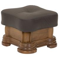 Hocker Arkansas Echtleder Braun - Braun, KONVENTIONELL, Leder/Holz (50/40/50cm) - Max Winzer