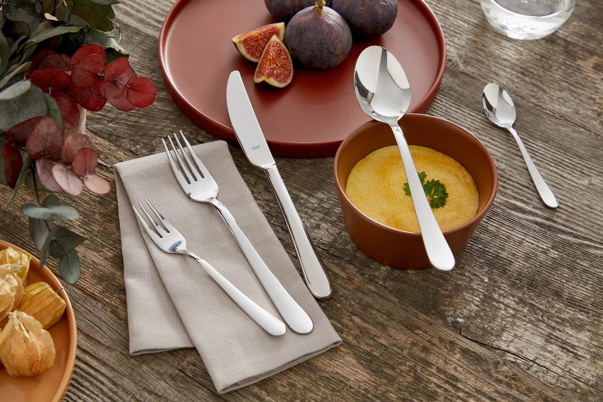 Besteckset 30-Teillig Midi für 6 Personen - Edelstahlfarben, KONVENTIONELL, Metall - Silit