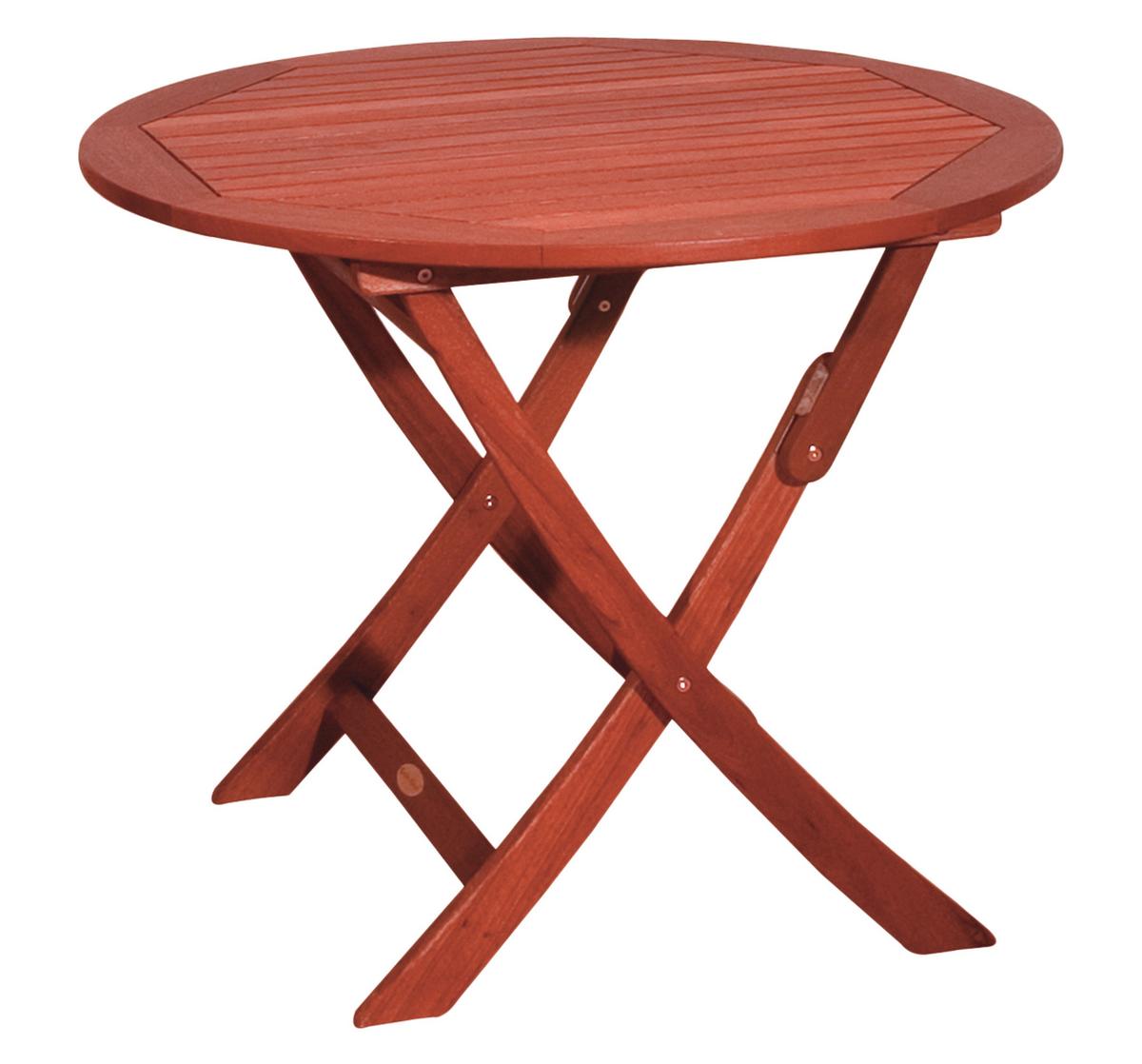 Gartentisch Stockholm Eukalyptusholz ⌀ 90 cm - Braun, Basics, Holz (90/73/90cm) - Gardenson