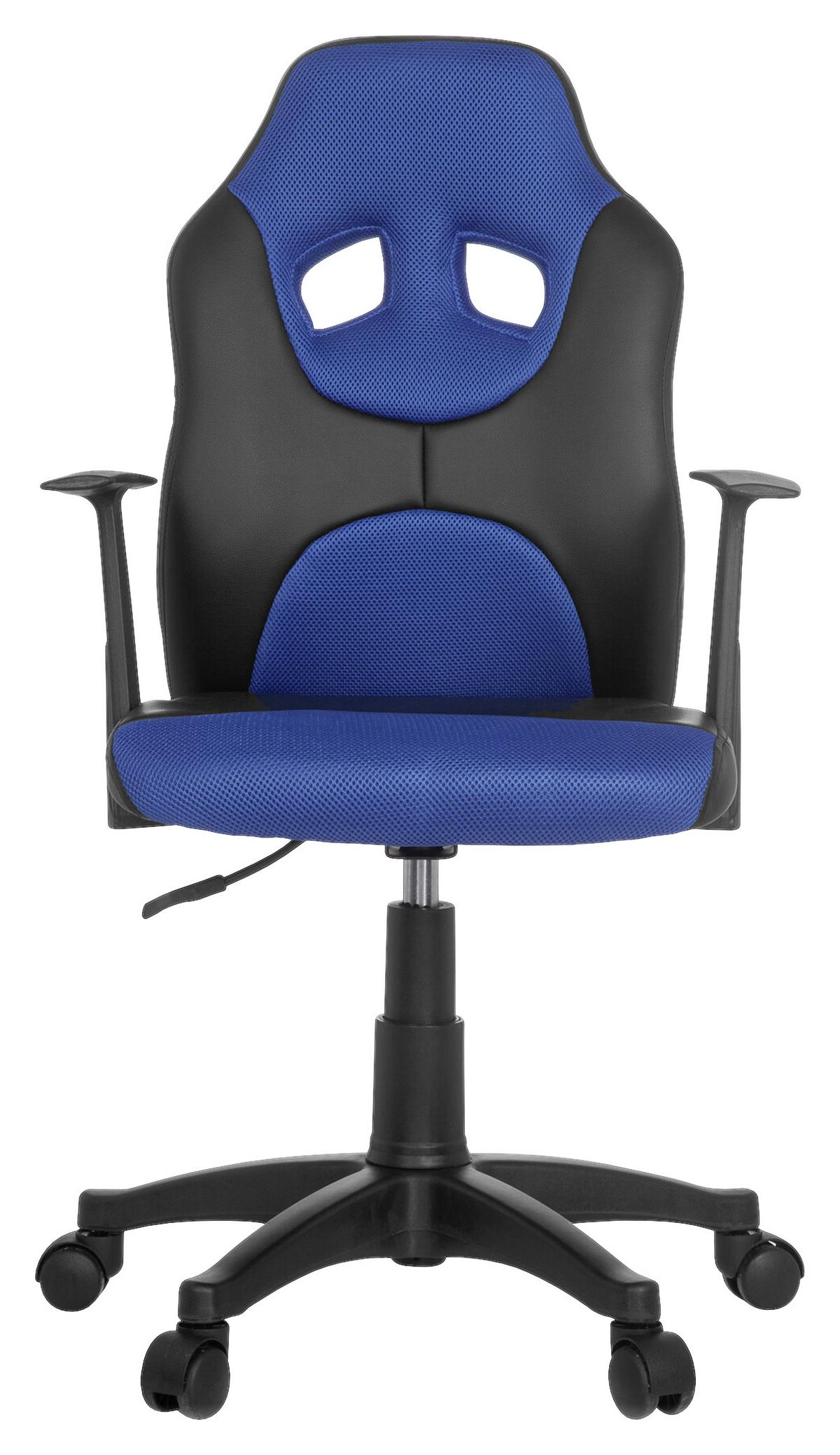Jugenddrehstuhl Kid Racer Al Blau/Schwarz - Blau/Schwarz, Basics, Kunststoff (54/90-100/48cm) - MID.YOU