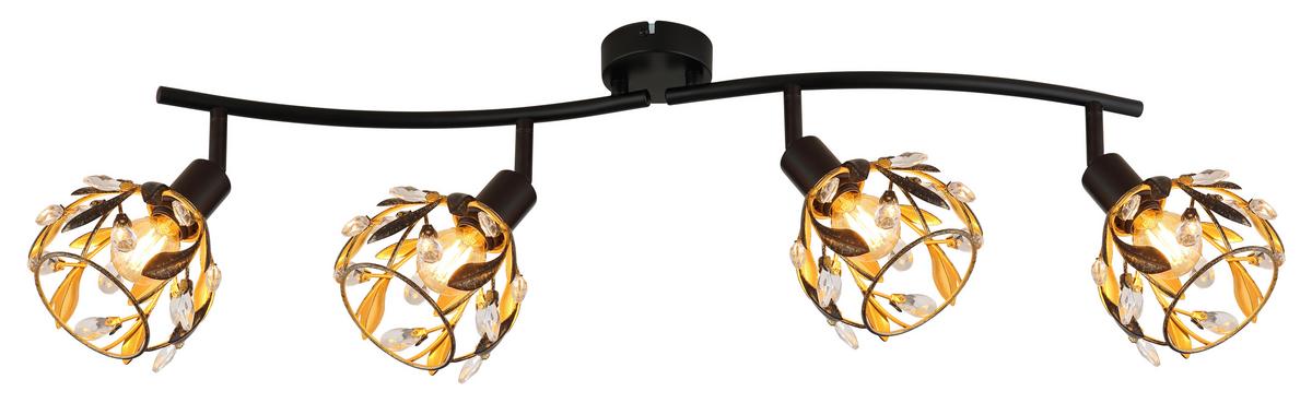 Strahler Mika L: 70 Cm Klar Schwarz Goldfarben - Klar/Goldfarben, Basics, Kunststoff/Metall (70/12/15,5cm) - Globo