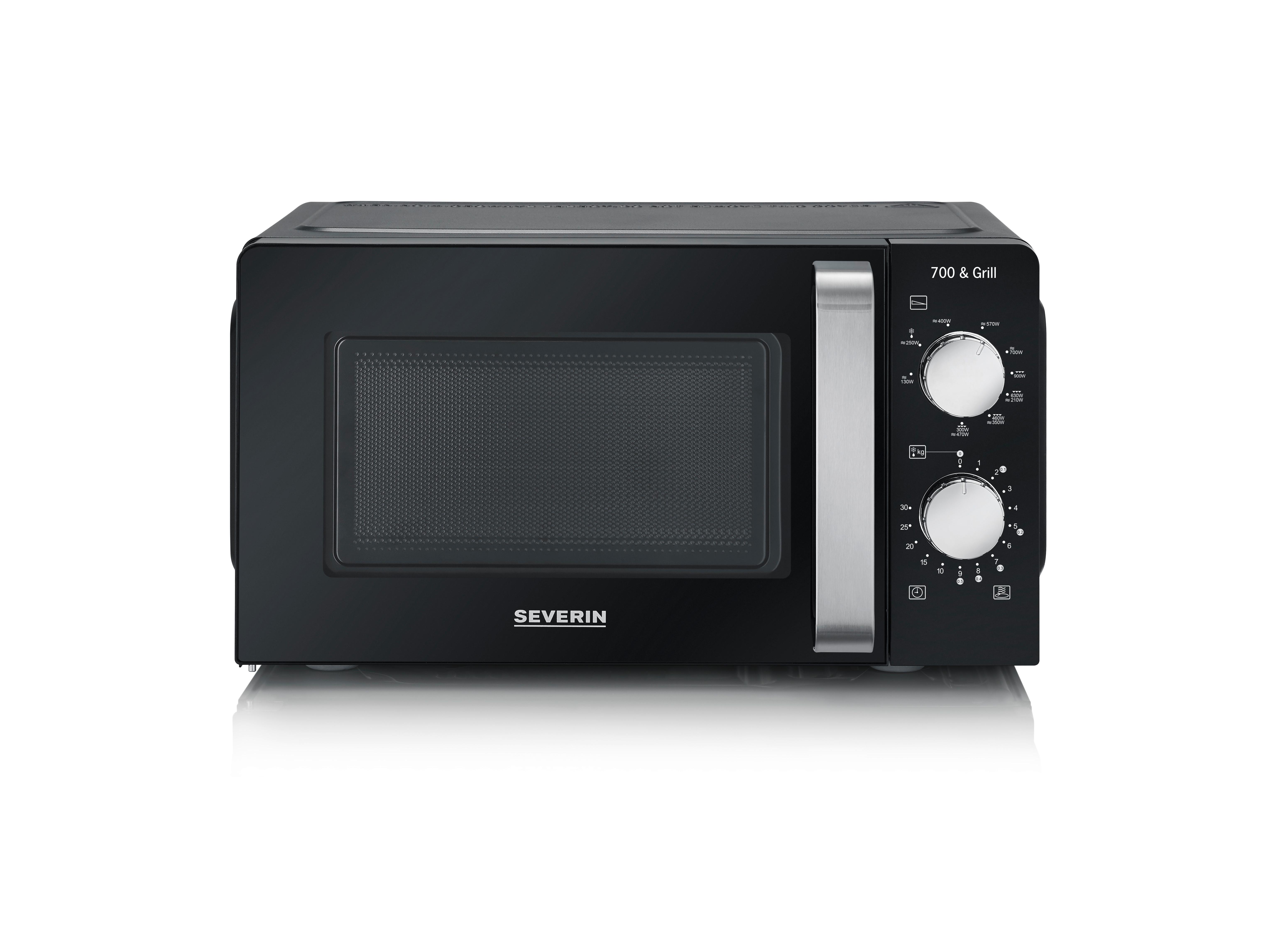 Mikrowelle 700w, 17 Liter Severin MW 7781 - Edelstahlfarben/Schwarz, Basics, Kunststoff (40/24/32cm) - Severin