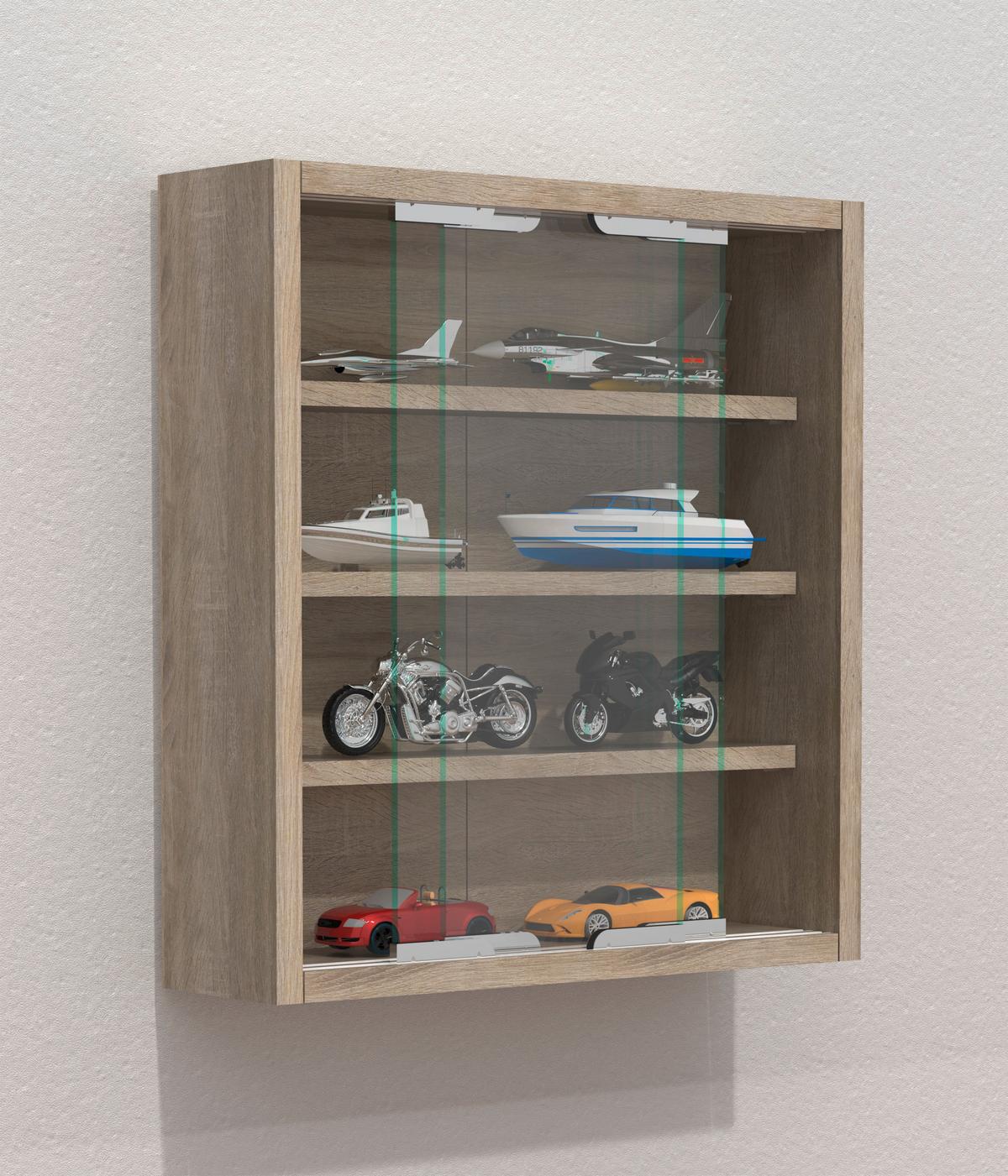 Hängevitrine Agisa S B: 37 cm Eiche Dekor - Sonoma Eiche, MODERN, Glas/Holzwerkstoff (37/40/10cm) - MID.YOU