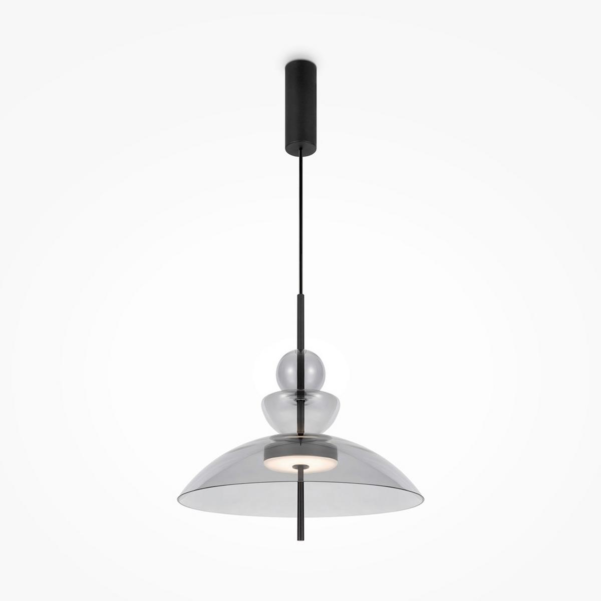Pendelleuchte Bangkok - Schwarz/Grau, MODERN, Glas/Metall (40/68cm) - MAYTONI