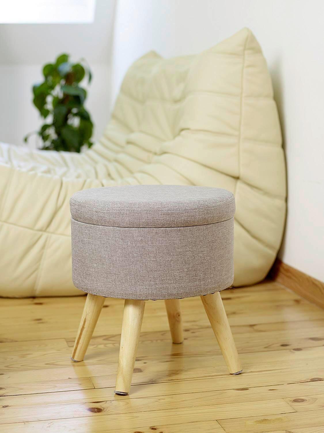 Hocker Max Grau Sitz Gepolstert H: 36 cm - Grau, Design, Textil (32,5/36/32,5cm) - Echtwerk