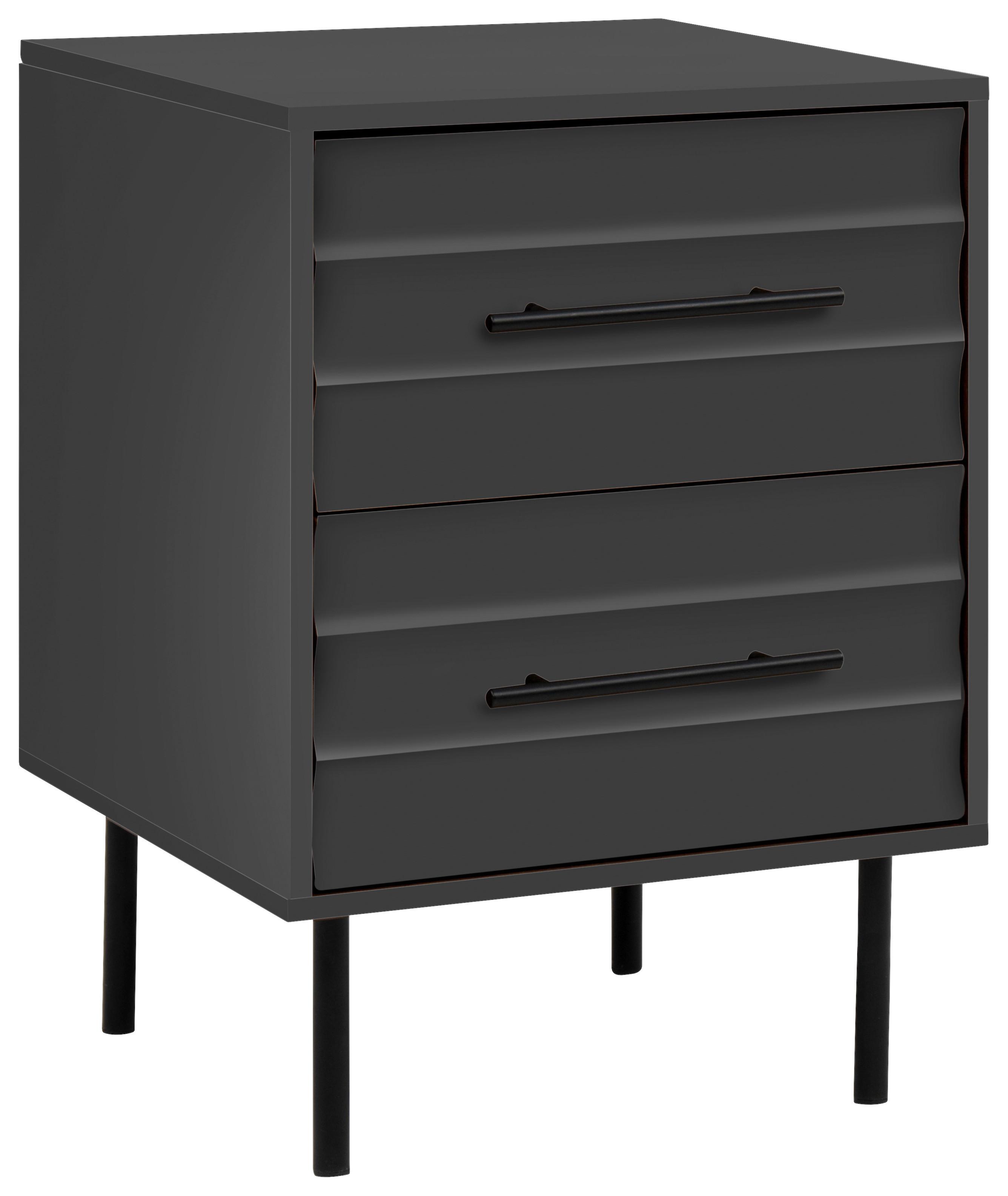 Nachtkästchen Carlton Anthrazit H: 55 Cm - Anthrazit/Schwarz, Trend, Holzwerkstoff (40/55/39cm)