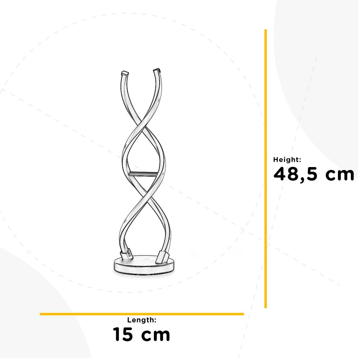 LED-Tischleuchte Dna Titanfarben L: 15 cm - Titanfarben/Schwarz, Design, Kunststoff/Metall (15/15/48.5cm)