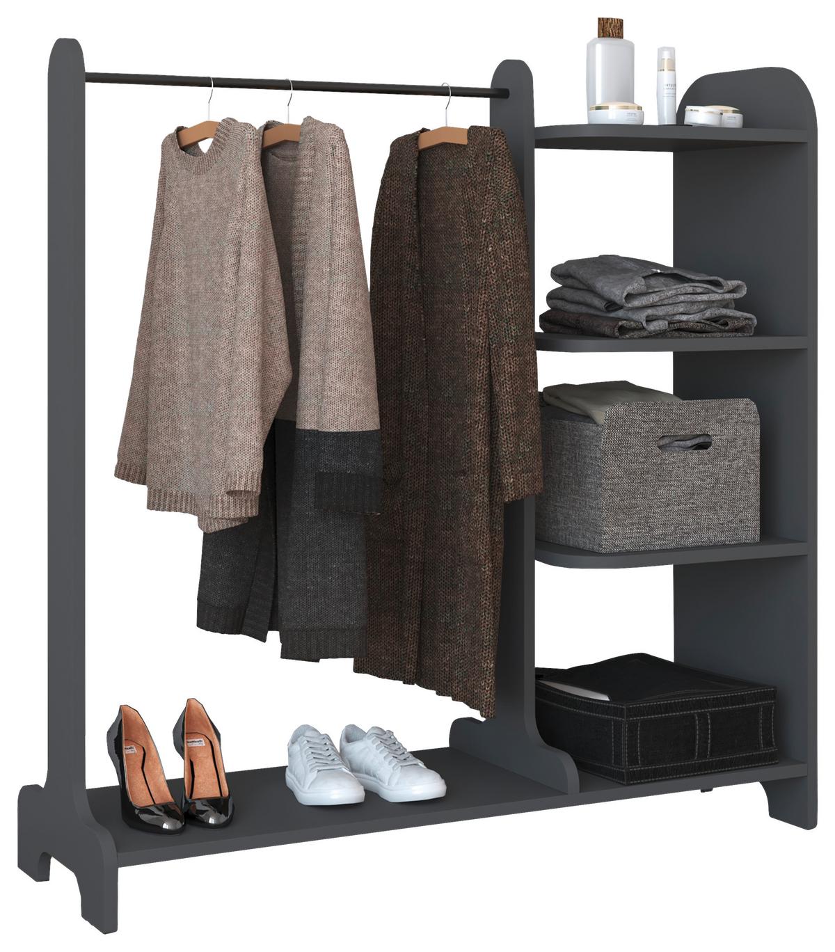 Garderobe Lempu Anthrazit - Anthrazit, MODERN, Holzwerkstoff (106/110/35cm) - MID.YOU