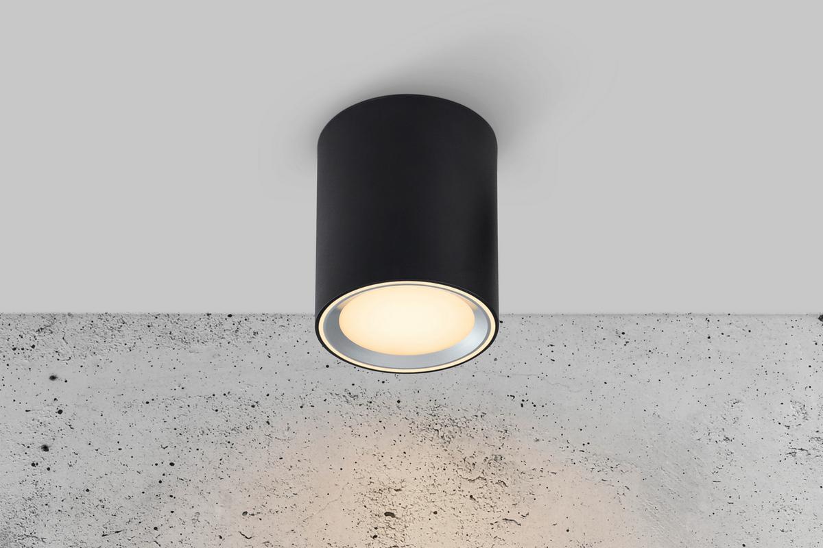 Aufbauleuchte Fallon Long Schwarz D: 10 cm - Schwarz, Basics, Metall (10/12cm) - Nordlux
