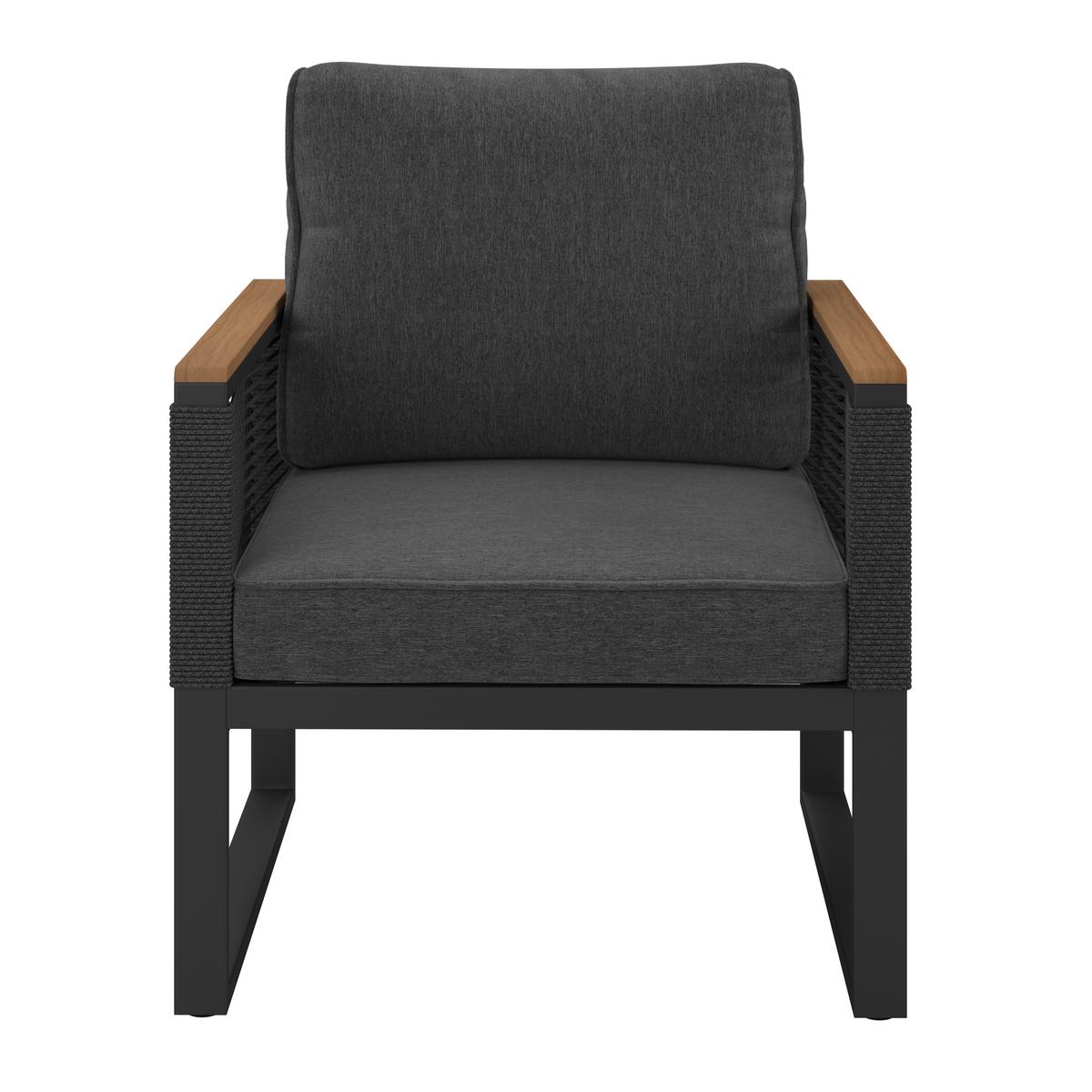 Loungegarnitur Orlando - Dunkelgrau/Naturfarben, MODERN, Glas/Kunststoff (245,5/182cm) - Beldano