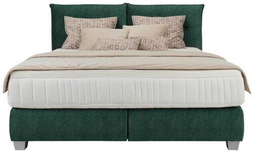 Posteľ boxspring Fog 160x200cm,zelená - zelená/strieborná, Lifestyle, textil/plast (160/200cm) - Premium Living