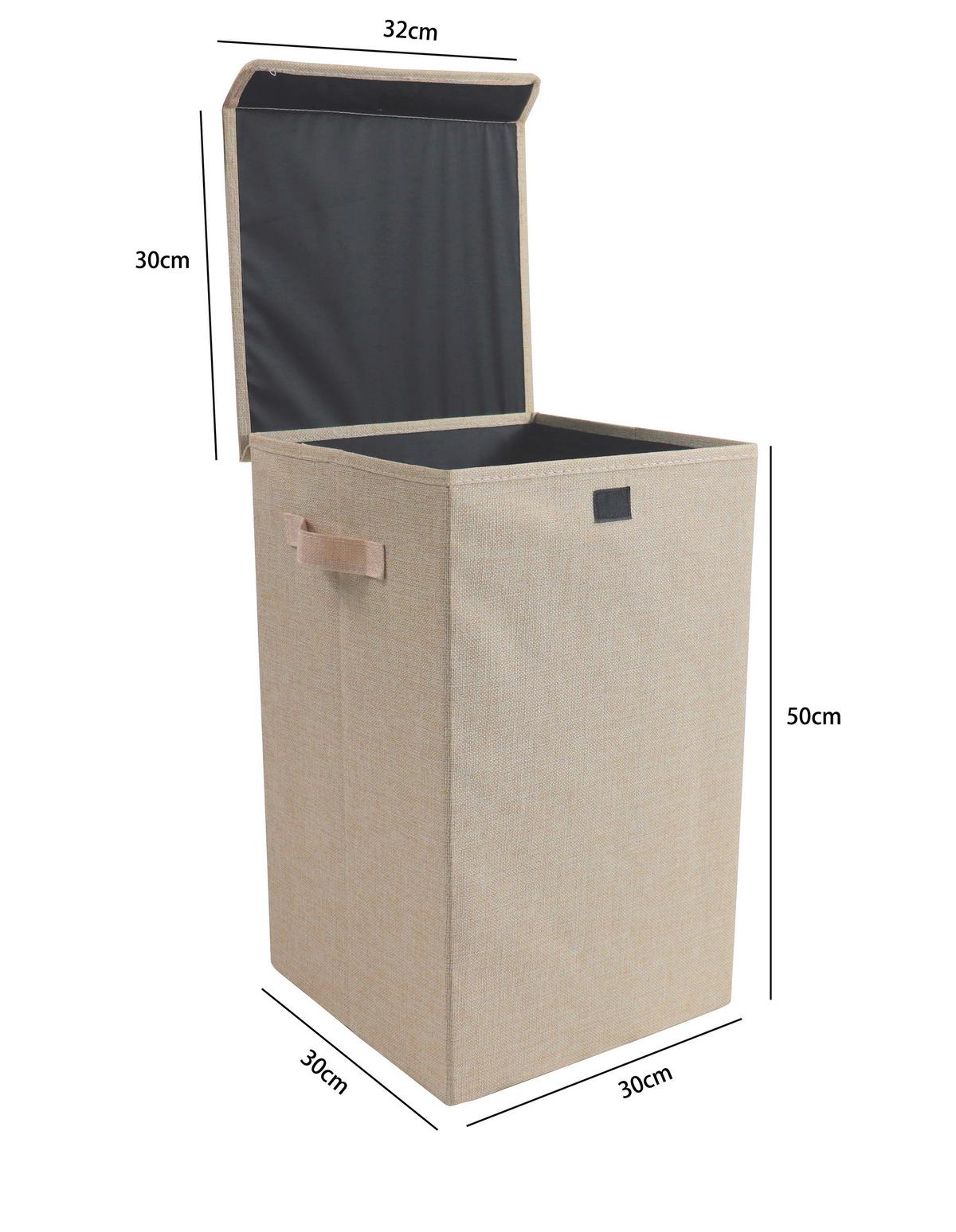 Wäschekorb Dreso M Creme 30x50x30 cm - Creme, MODERN, Textil (30/50/30cm) - MID.YOU