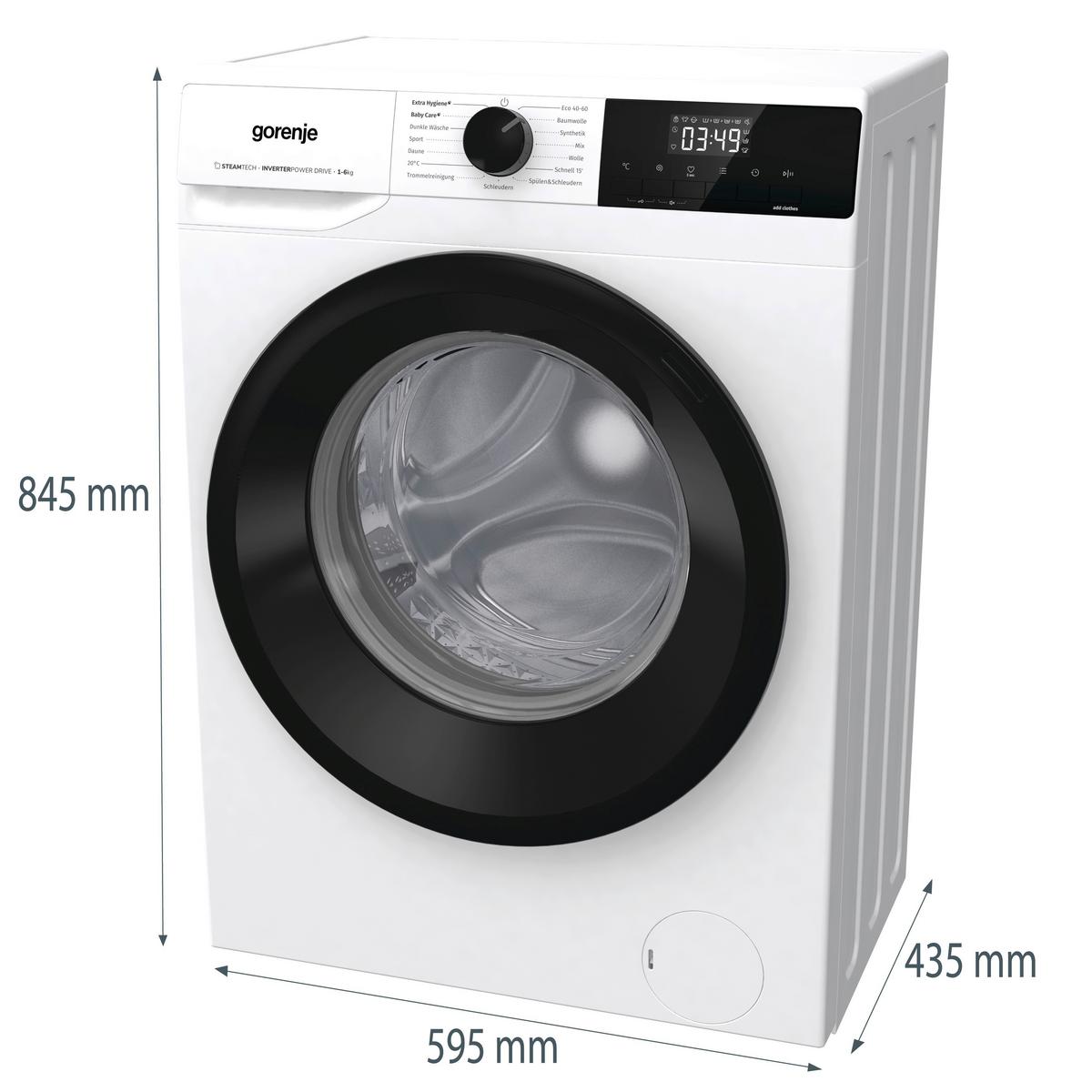 Waschmaschine Wnhpi64saps - Schwarz/Weiß, Basics, Glas/Kunststoff (59,5/84,5/43,5cm) - Gorenje