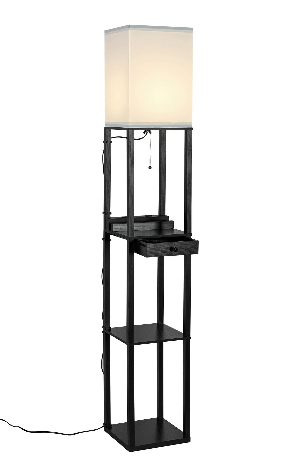 STOJACÍ LAMPA SVEN - bílá/černá, Basics, kov/kompozitní dřevo (26/160/26cm)