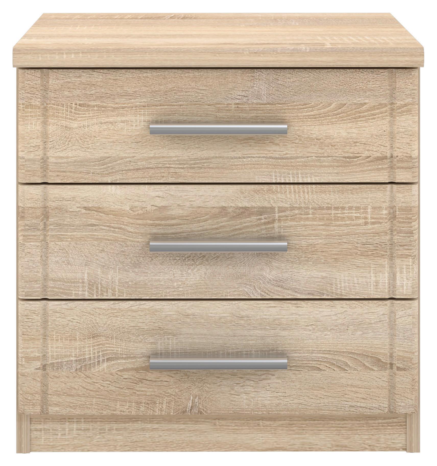 Nachtkästchen Gloria B: 45 cm - Sonoma Eiche, Basics, Holzwerkstoff/Kunststoff (45.2/45.9/35.1cm)