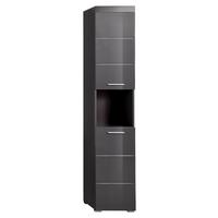 HOCHSCHRANK AMANDA B: 37 CM GRAU - Silberfarben/Grau, MODERN, Holzwerkstoff (37/190/31cm) - MID.YOU