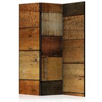 PARAVENT Braun Cognac B: 135 cm - Cognac/Braun, Basics, Holz/Textil (135/172/3cm) - artgeist