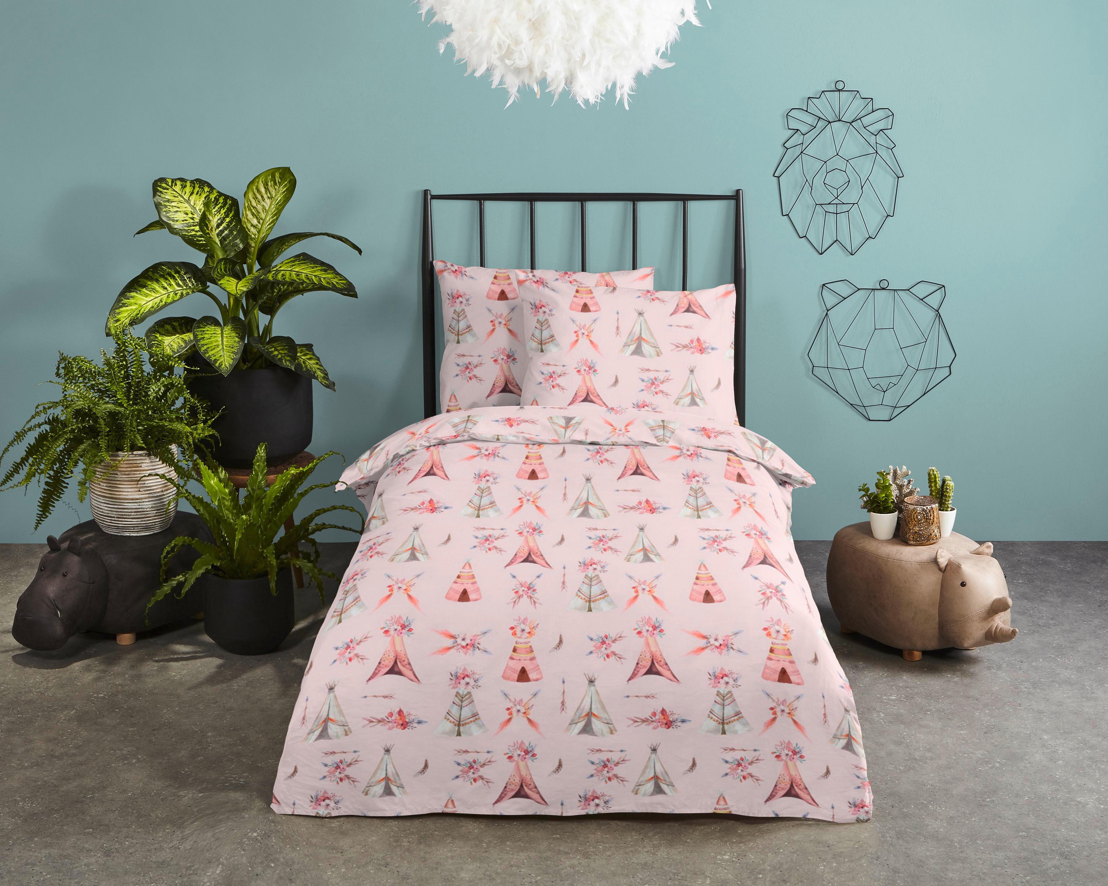 Babybettwäsche Boho Rosa 120x150 Cm - Rosa, Trend, Textil (120/150cm)