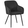 Armlehnstuhl Jenke Samt Schwarz, B: 56 cm - Schwarz, KONVENTIONELL, Textil/Metall (56/82/62cm) - Nedis SmartLife