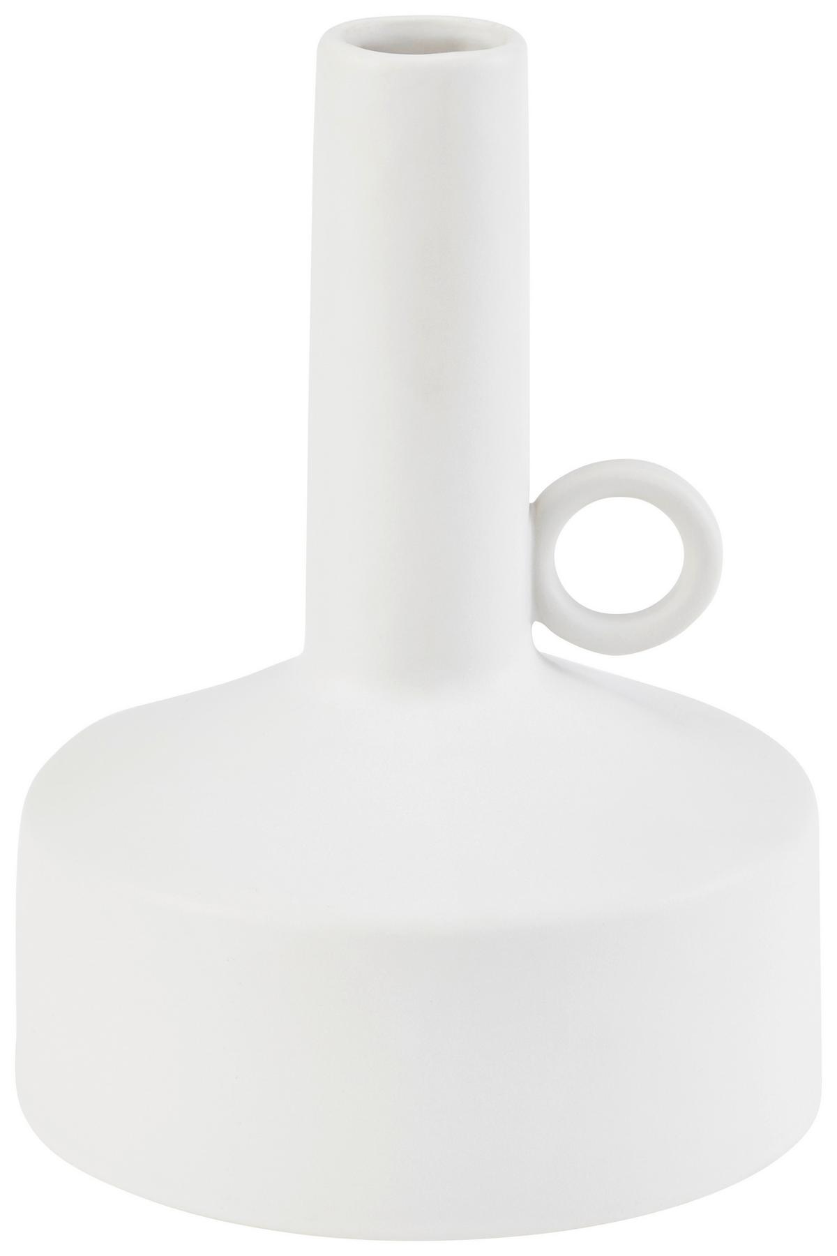 Vase Eliott Bauchig Keramik Weiß H: 19,2 cm - Weiß, Basics, Keramik (14/19,2cm) - Luca Bessoni