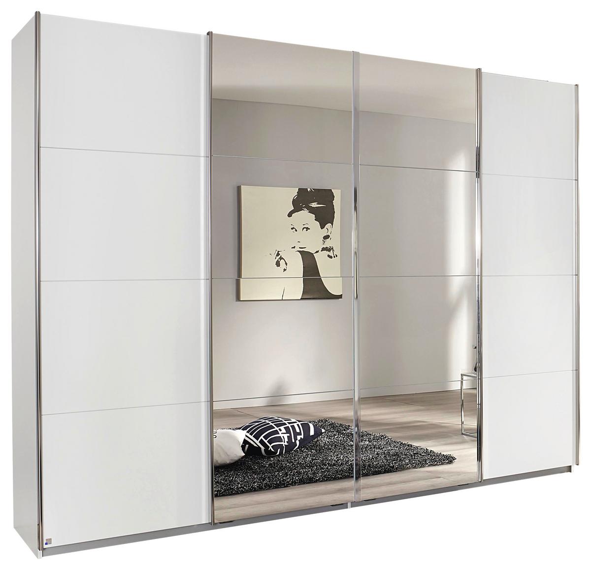ŠATNÍ SKŘÍŇ S POSUVNÝMI DVEŘM Bensheim 271x211cm - bílá/barvy dubu, Moderní, kov/kompozitní dřevo (271/211/62cm) - James Wood