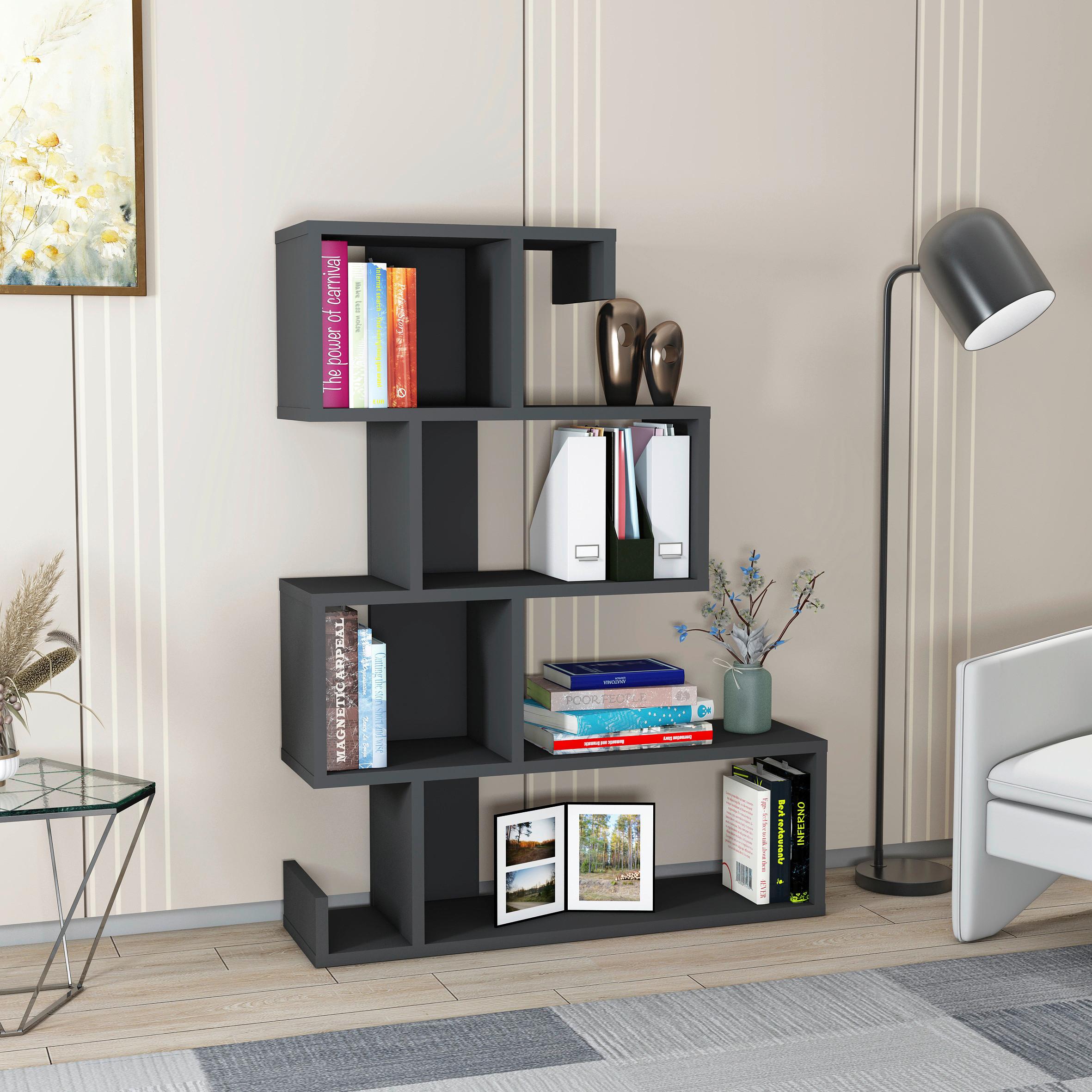 Regal Ares B: 80 cm, Anthrazit - Anthrazit, Design, Holzwerkstoff (80/103,8/23,8cm) - MID.YOU