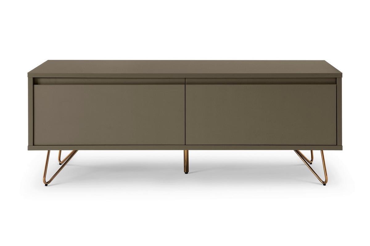 Lowboard Grau B: 120cm - Messingfarben/Grau, Design, Holzwerkstoff (120/45/40cm) - Livetastic