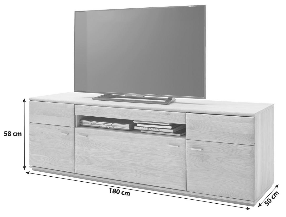 TV-Element Bologna B: 180 cm Eiche Dekor - Eichefarben, Design, Holz/Holzwerkstoff (180/58/50cm) - Livetastic