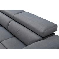 Ecksofa mit Relaxfunktion Captain Grau 182x294 cm - Silberfarben/Grau, MODERN, Holz/Textil (182/294cm) - Livetastic