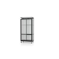 Balkon-Gewächshaus Polis Schwarz Metall H: 166 cm - Schwarz, Basics, Kunststoff/Metall (81/166cm)