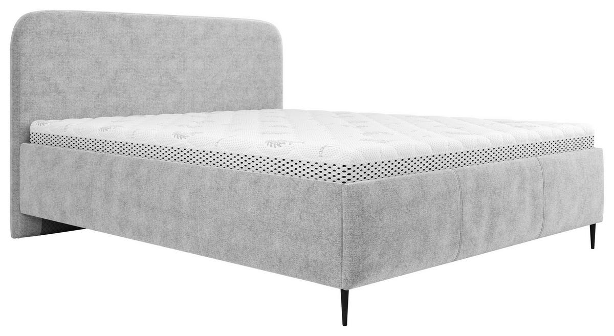 Polsterbett Bendi II - Hellgrau/Schwarz, MODERN, Holz/Holzwerkstoff (180/200cm) - MID.YOU