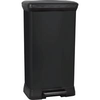 Mülleimer Deco Mit Deckel 50 L Kunststoff Schwarz - Schwarz, Basics, Kunststoff (36,0/81,1/44,0cm) - Keter