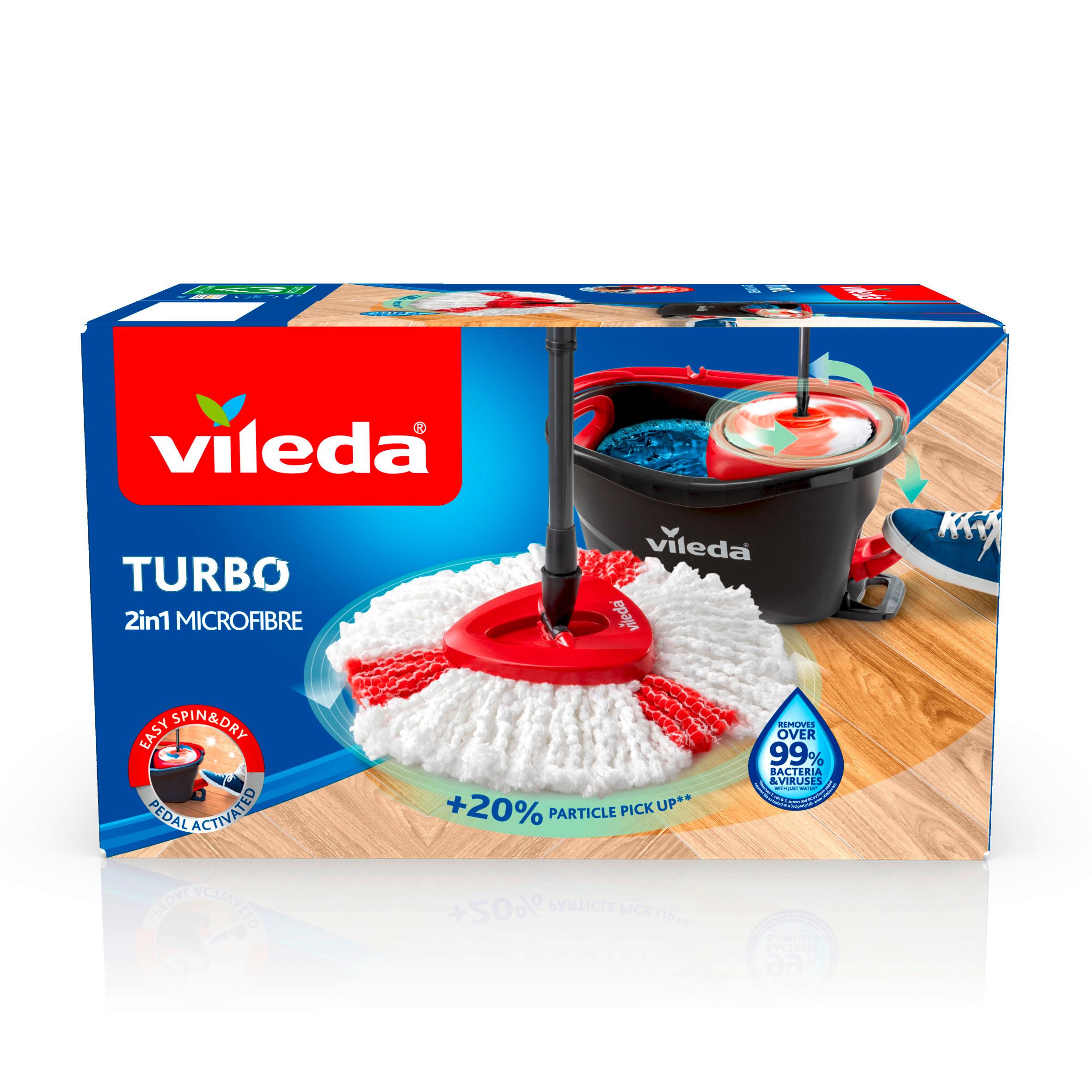 Bodenreinigungsset Easy Wring Supermocio Turbo - Schwarz/Weiß, Basics, Textil (49/29,6/29,3cm) - Vileda