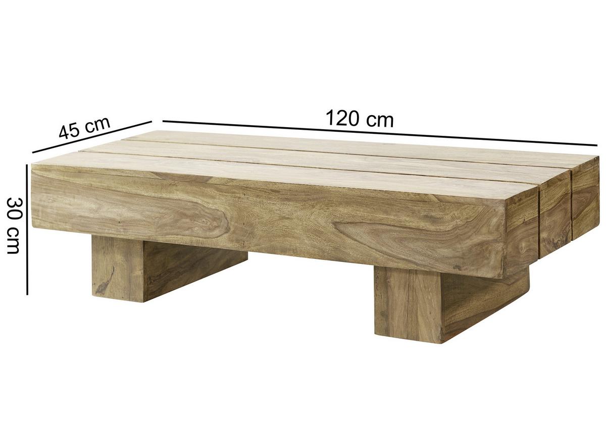 Dřevěný konferenční stolek SIRA,akácie - barvy akácie, Design, dřevo (120/45/30cm) - MID.YOU