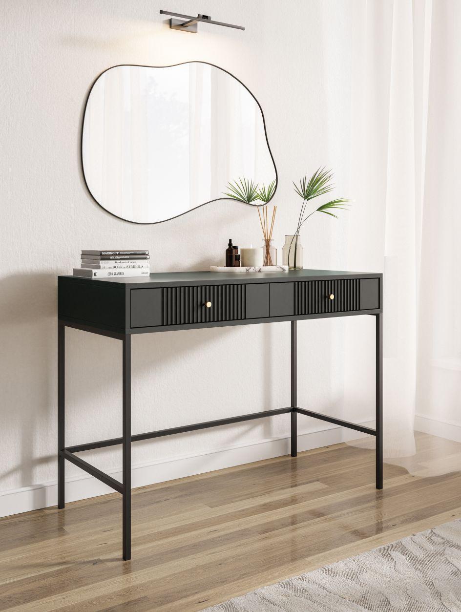 TOALETNÝ STOLÍK ISEO BLACK/BLACK/GOLD - čierna/zlatá, Design, kov/kompozitné drevo (104,2/79/50cm) - Xora