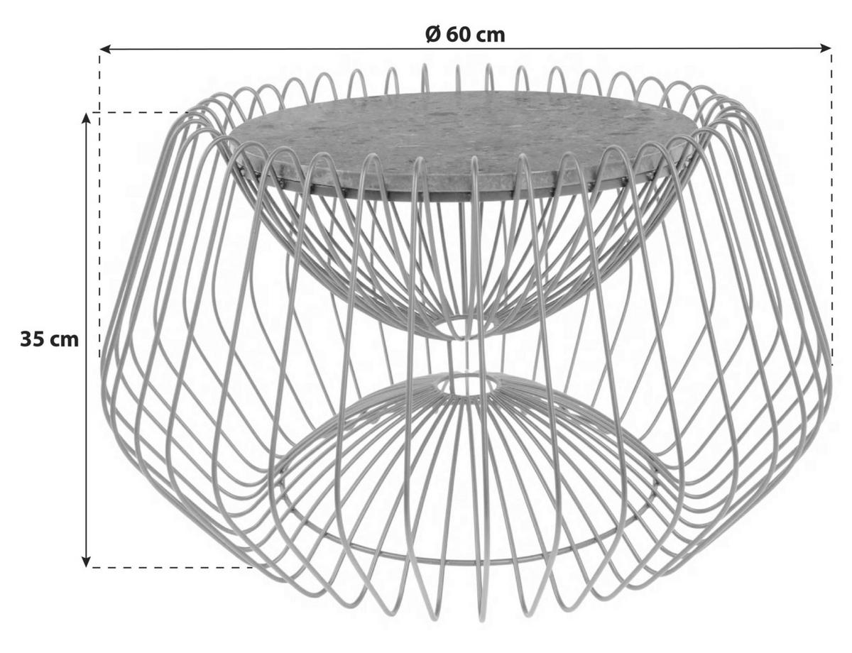 Beistelltisch Mit Marmorplatte Malibu, Grün/schwarz - Schwarz/Grün, LIFESTYLE, Stein/Metall (60/60/35cm) - Kayoom