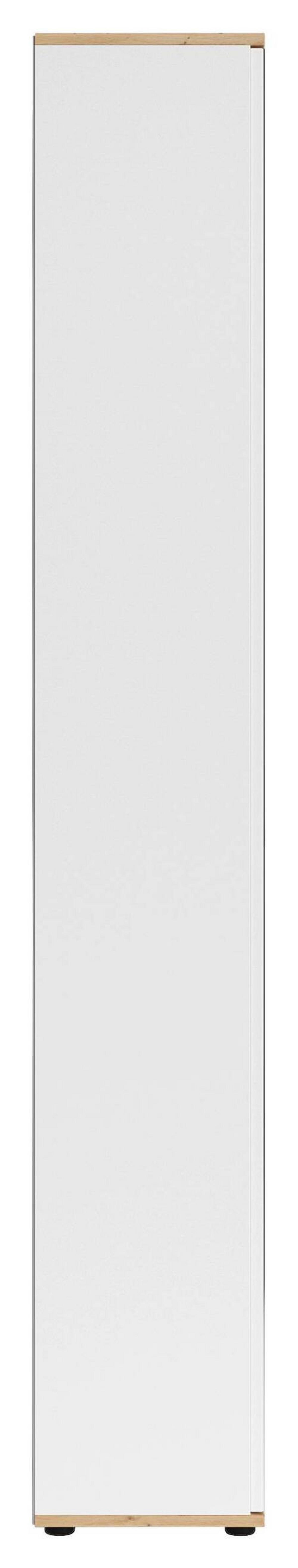 Hochschrank Jakob B: 49 cm Eiche Dekor/Weiß - Weiß/Eiche Artisan, MODERN, Holzwerkstoff (49/196/30cm) - MID.YOU