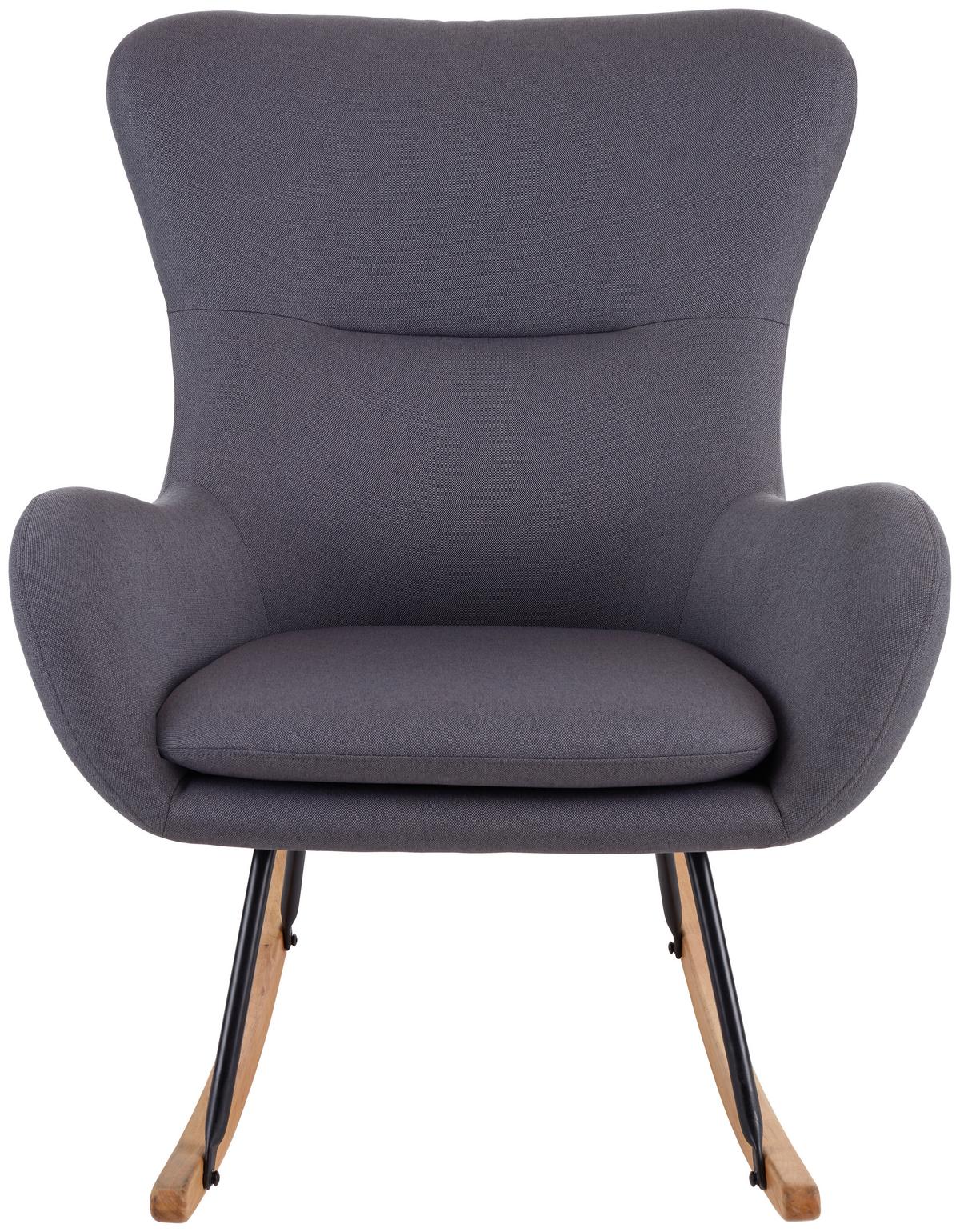 Hintafotel Rocking Scandi - natúr színű/fekete, Modern, textil/fa (75/102/80cm) - MID.YOU