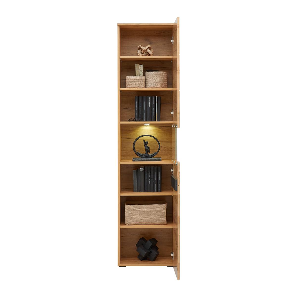 Vitrine Alana - MODERN, Glas/Holzwerkstoff (46,9/195,4/33cm)