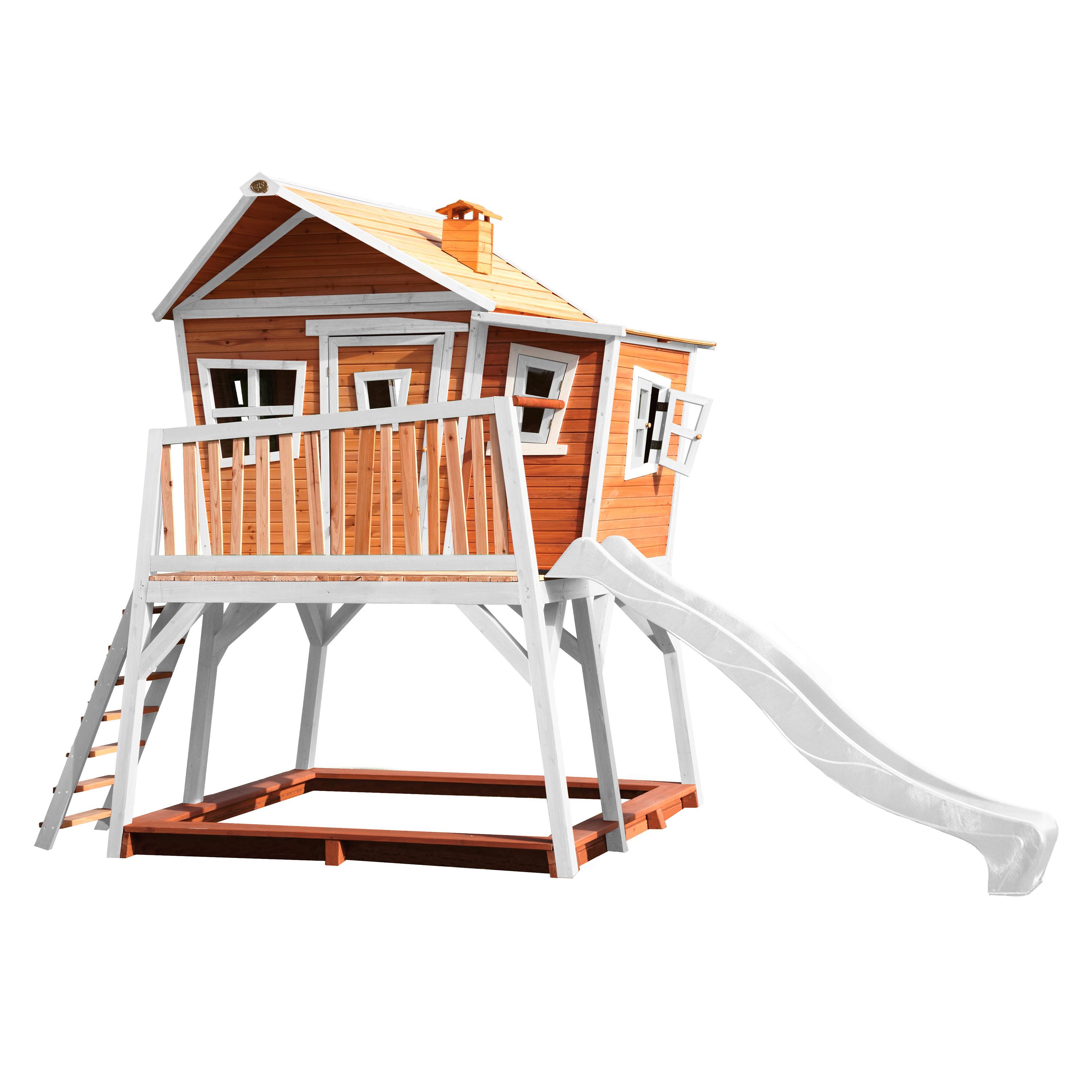 Spielturm Axi Max Aus Zedernholz Massiv - Weiß/Braun, Basics, Holz/Kunststoff (432/288/193cm) - Ambia Garden