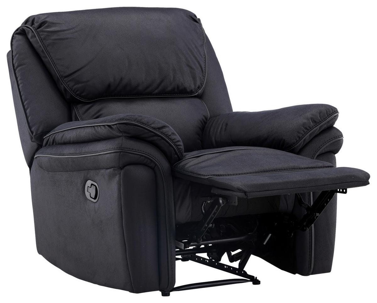 Fernsehsessel Saranda - Schwarz, Design, Kunststoff/Textil (104/103/99cm) - Livetastic