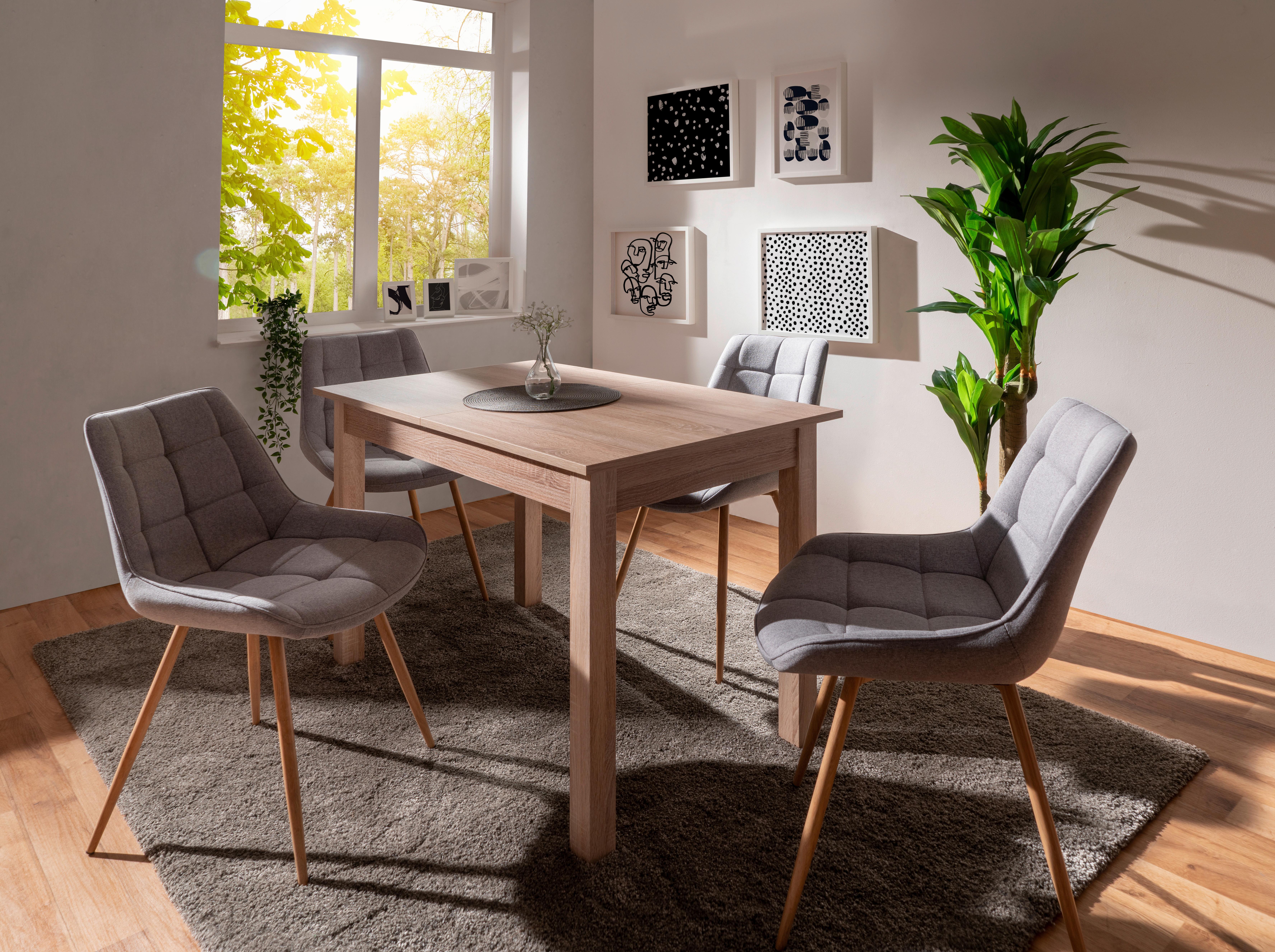 Esstisch ausziehbar Coburg 120-160x70 cm Eiche Dekor - Sonoma Eiche, Basics, Holzwerkstoff (120/70/76,5cm) - Livetastic