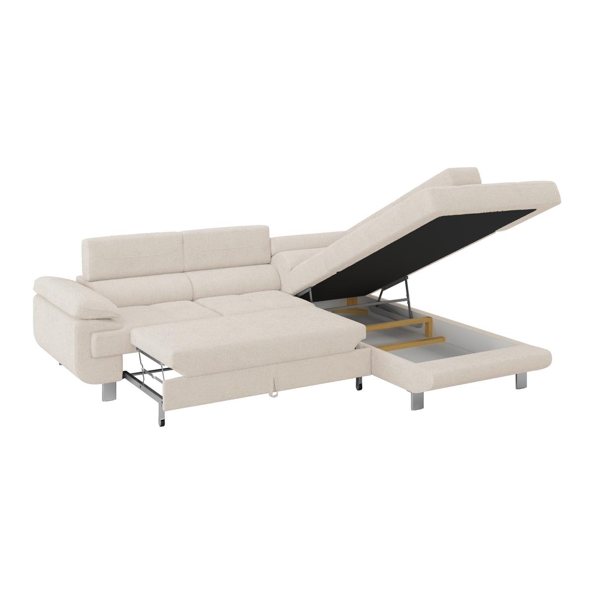 Ecksofa Savona - Perlmutt, MODERN, Textil (270/230cm) - Ondega